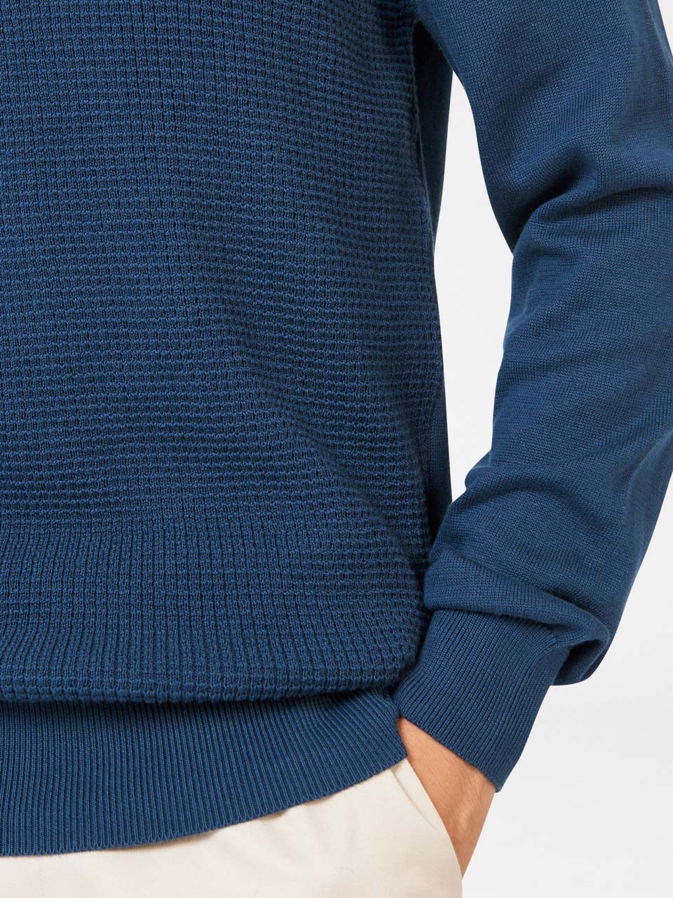 Knitwear Ben Sherman Textured Crewneck Indigo | PXE-53877190